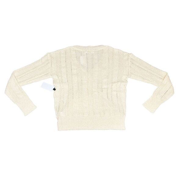 ASTR Pointelle Wrap Front Sweater in Cream - Picture 5 of 8